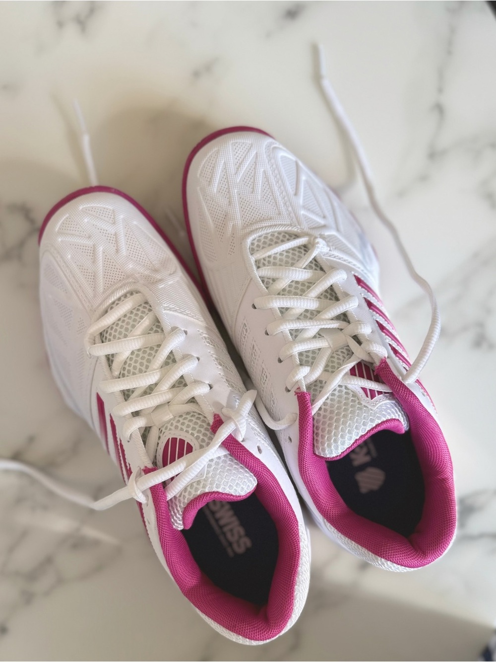 K-Swiss Bigshot Light 3 Tennis Pickleball Shoes White Pink Sz 8 - Picture 3 of 9